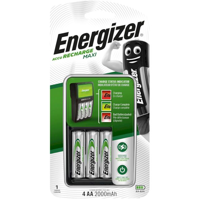 CHARGEUR 4 PILES 8h + 4 AA NiMH 2000mAh ENERGIZER
