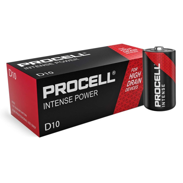 10 Piles LR20 PX1300 Alcalines D Intense 1.50V Duracell Procell