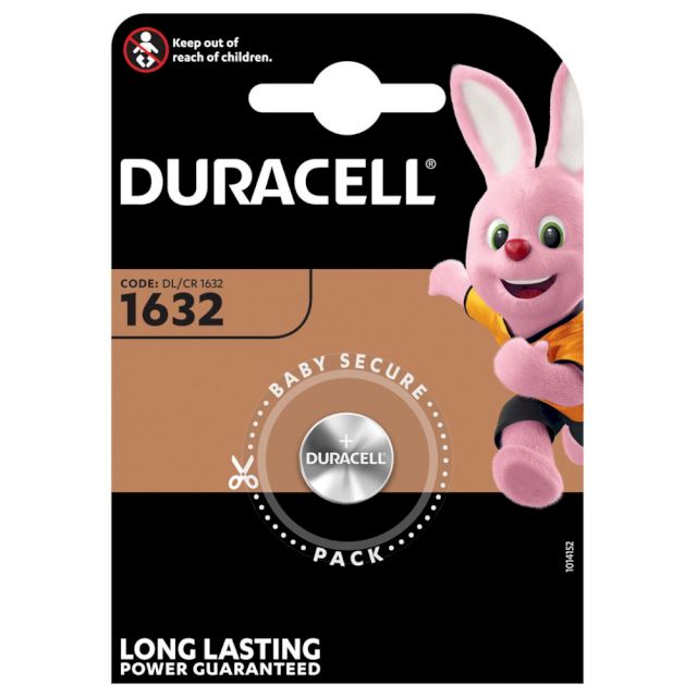 Pile Bouton CR1632 DL1632 Lithium 3V 125mAh Duracell