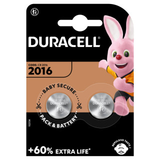 2 Piles Bouton CR2016 DL2016 Lithium 3V 75mAh Duracell