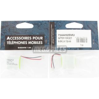 BATTERIE TELEPHONE T104M 2.4V 600mAh 2x1/2LR6 connecteur U GP