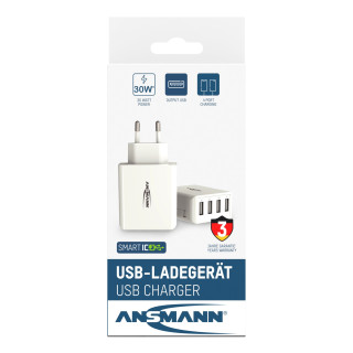 Chargeur HC430 4xUSB-A 30W Blanc Ansmann