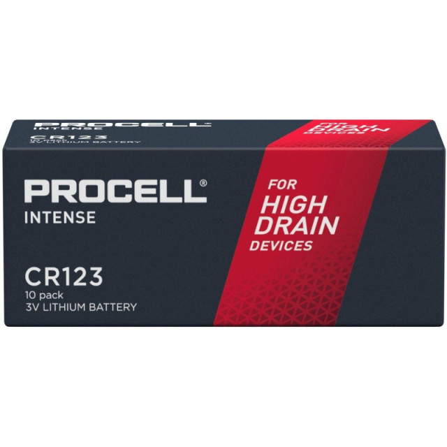 10 Piles CR123A Photo Lithium Intense 3V 1600mAh Duracell Procell