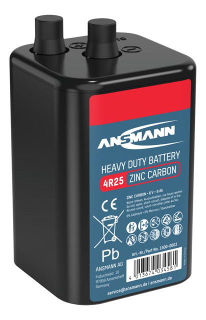 Pile 4R25 Heavy Duty Zinc Carbone 6V 9Ah Ansmann
