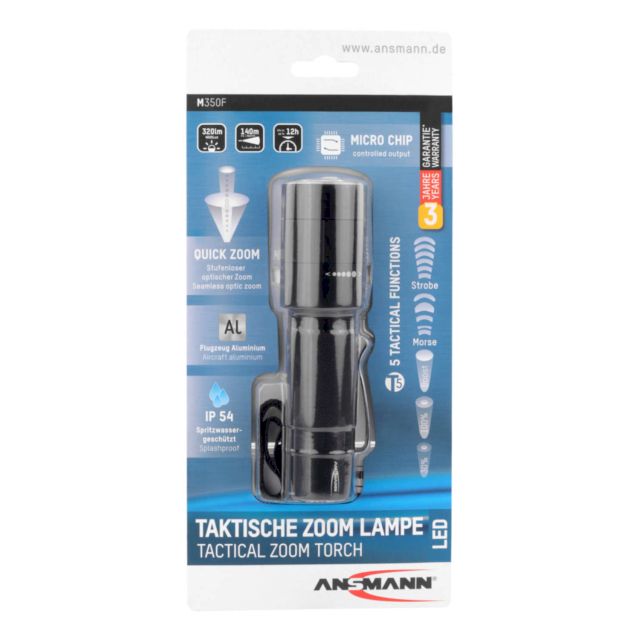 Lampe Torche Tactique LED M350F Avec Zoom Optique Ansmann