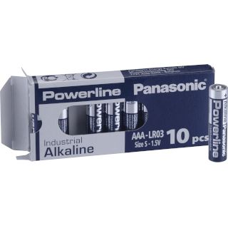PILES ALCALINES POWERLINE LR03 AAA 1.5V (boîte de 10) PANASONIC