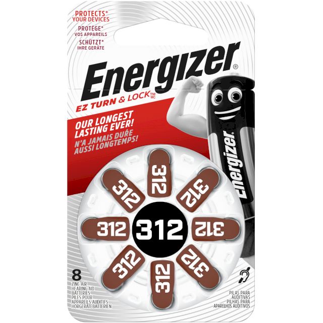 PILES 312 AUDITIVES 1.45V 184mAh BL8 ENERGIZER
