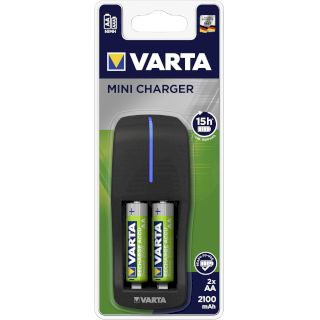 Chargeur Mini Avec 2 Piles AA NiMH 2100mAh Varta