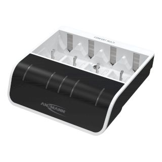 Chargeur rapide avec entrée USB pour piles 1-4 NiMH de taille Micro AAA - Mignon AA - Baby C - Mono D et une 9V E-Block ANSMANN