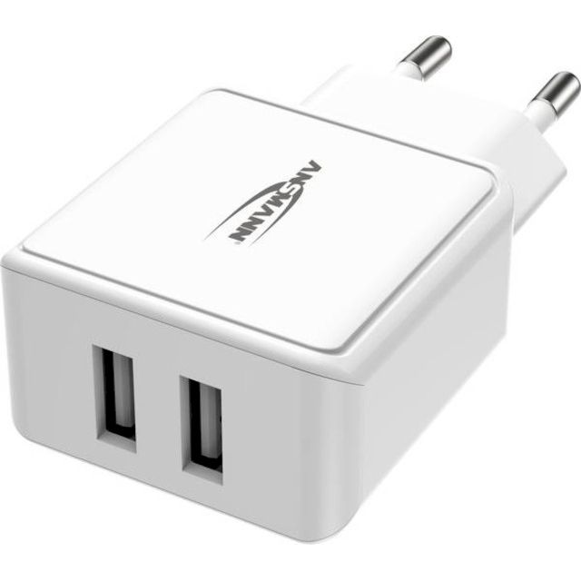 Chargeur USB intelligent HC212 avec 2 ports 12W blanc ANSMANN