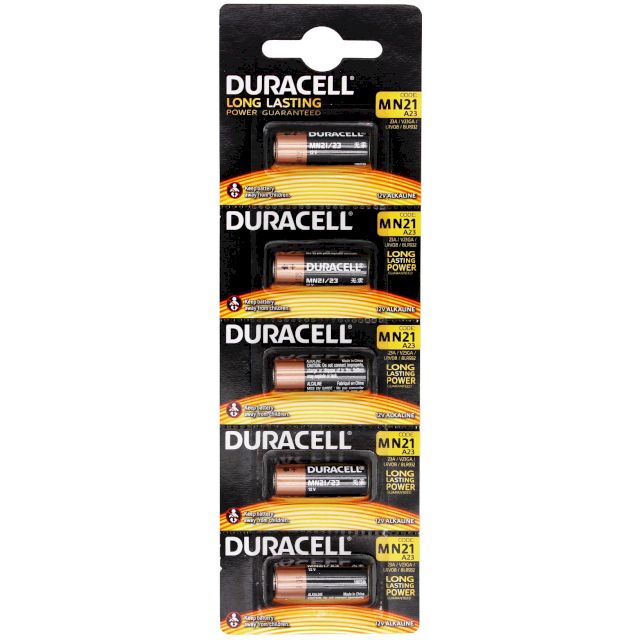 Piles MN21-23 alcalines 23A 12V BL5 DURACELL