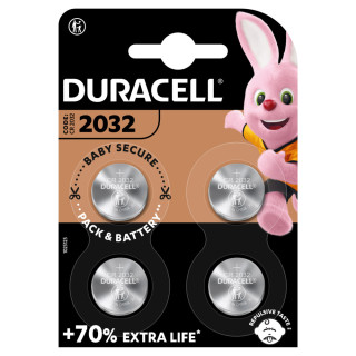 4 Piles Bouton CR2032 DL2032 Lithium 3V 240mAh Duracell