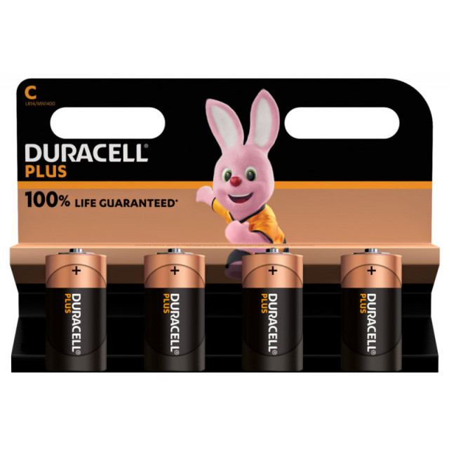 4 Piles C LR14 Alcalines 1.5V Duracell Plus