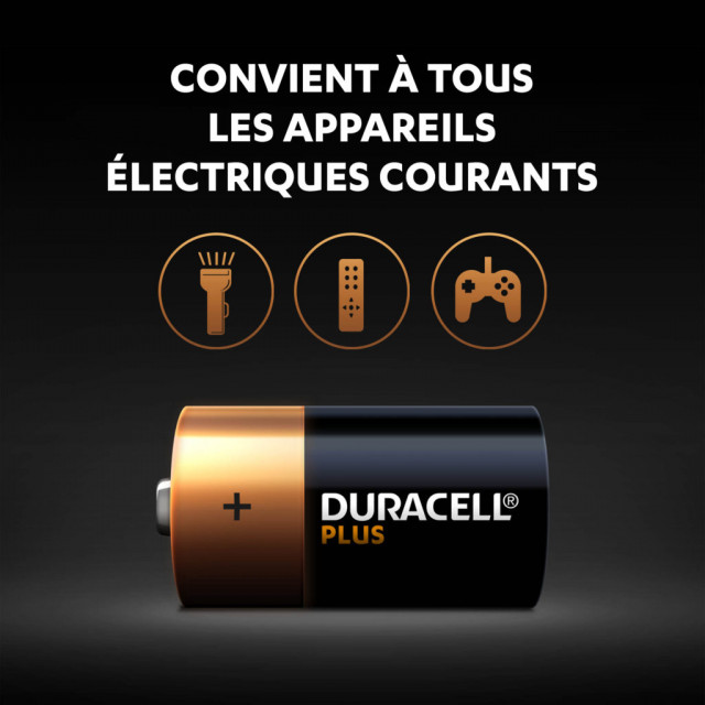 4 Piles C LR14 Alcalines 1.5V Duracell Plus