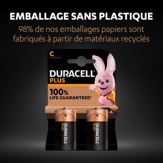 4 Piles C LR14 Alcalines 1.5V Duracell Plus