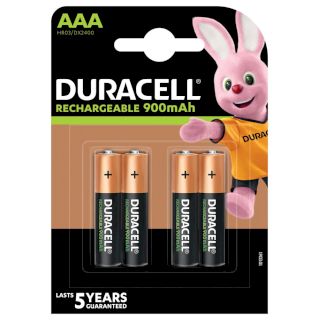 Piles rechargeables NiMH AAA HR03 1.2V 900mAh BL4 DURACELL