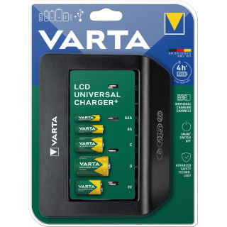 Chargeur Universel+ LCD NiMH pour piles AA, AAA, C, D et 9V VARTA
