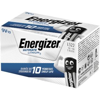 10 Piles 9V L522 Ultimate Lithium 950mAh Energizer