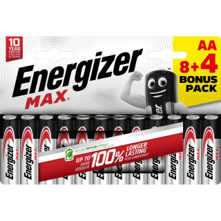 12 Piles LR6 AA Alcalines Max Energizer