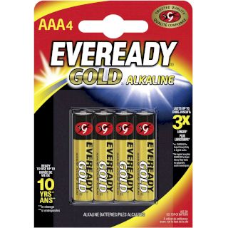 Piles alcalines LR03 Eveready Gold AAA MN2400 1.5v BL4