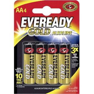Piles alcalines LR6 Eveready Gold AA MN1500 1.5v BL4