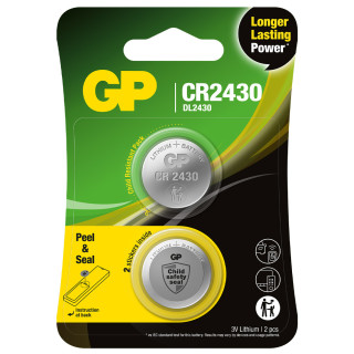 2 Piles Bouton CR2430 Lithium 3V 300mAh GP