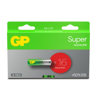 16 Piles LR6 AA Super Alcalines Shrink 1.5V GP