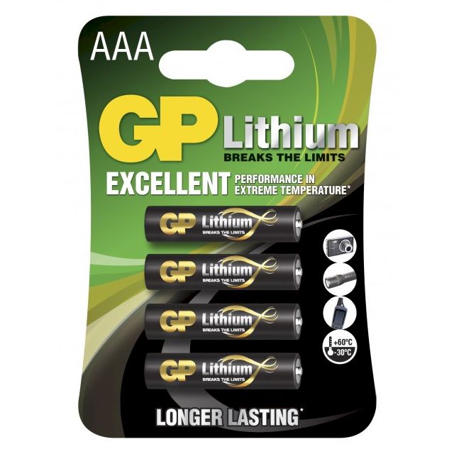 Piles AAA Lithium 1.50V BL4 GP