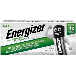 Piles rechargeables Power Plus HR03 1.2V 700mAh NiMH (boite de 10) ENERGIZER
