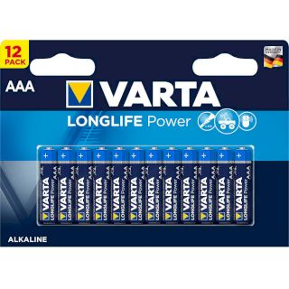 PILES LR03 ALCALINES Longlife Power AAA 1.50V 1270mAh BL12 VARTA