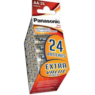 24 Piles AA LR6 Alcalines Pro Power 1.5V Panasonic