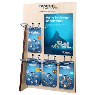 Présentoir pour Piles Auditives en Bois Vernis pour Comptoir RENATA