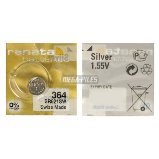 PILE SR621SW OXYDE ARGENT 364 MP-E 1.55V 20mAh RENATA