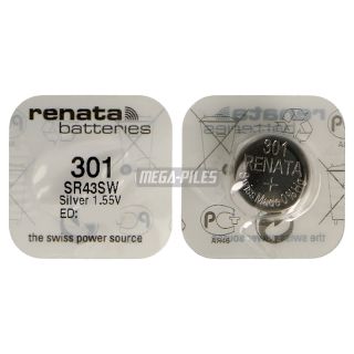 PILE SR1142SW SR43 301.SP OXYDE ARGENT 1.55V 130mAh RENATA