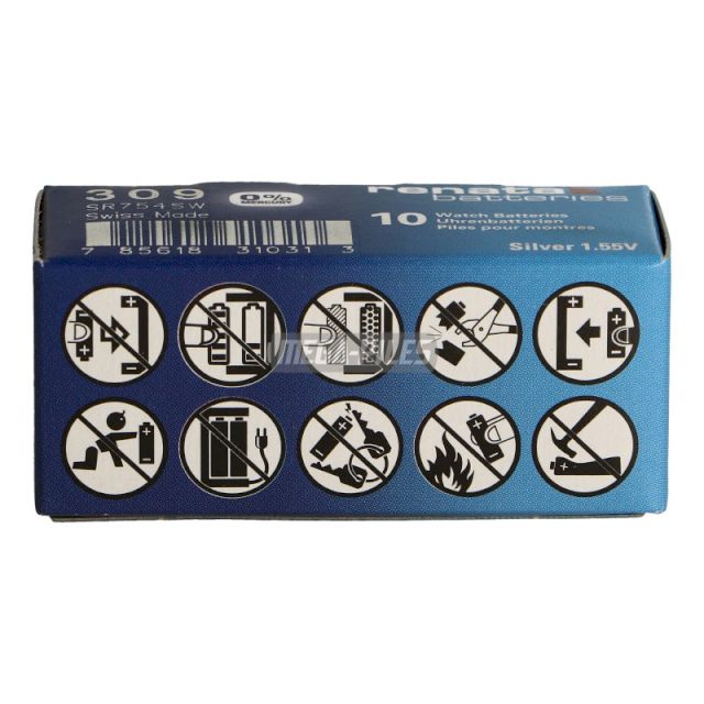 PILE SR754SW OXYDE ARGENT 309.SP 1.55V 80mAh RENATA