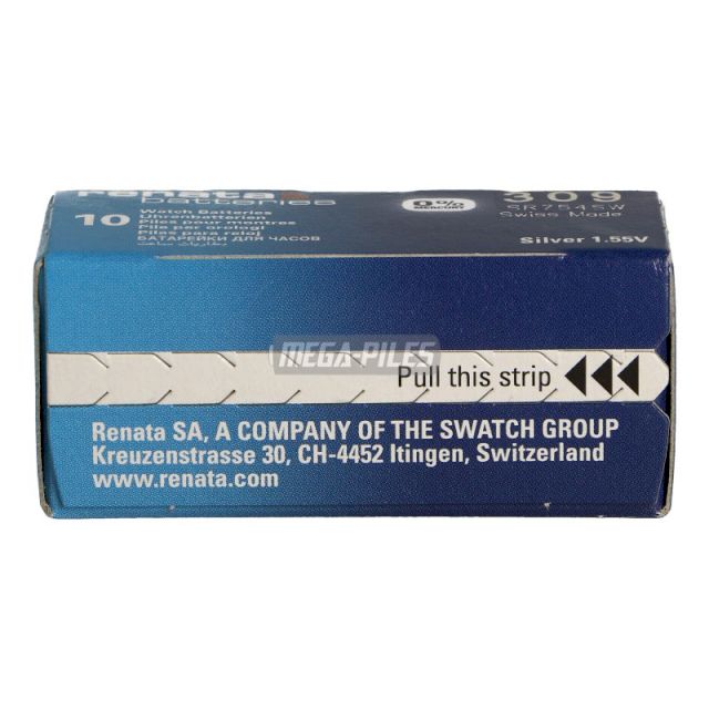 PILE SR754SW OXYDE ARGENT 309.SP 1.55V 80mAh RENATA