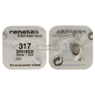 PILE SR516SW OXYDE ARGENT 317.SP 1.55V 10.5mAh RENATA