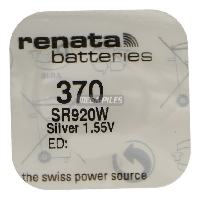 PILE SR920W OXYDE ARGENT 370.SP 1.55V 40mAh RENATA