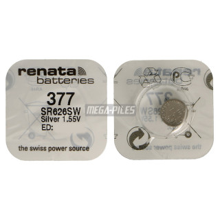 PILE 377.SP SR626SW OXYDE ARGENT 1.55V 28mAh RENATA