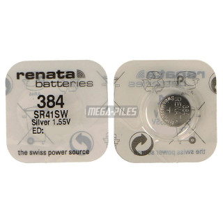 PILE 384.SP SR41 SR736SW OXYDE ARGENT 1.55V 45mAh RENATA