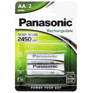 Piles LR6 EVOLTA rechargeables AA ready to use 1.2V 2450 mAh BL2 PANASONIC