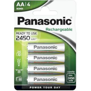 Piles LR6 EVOLTA rechargeables AA ready to use 1.2V 2450 mAh BL4 PANASONIC
