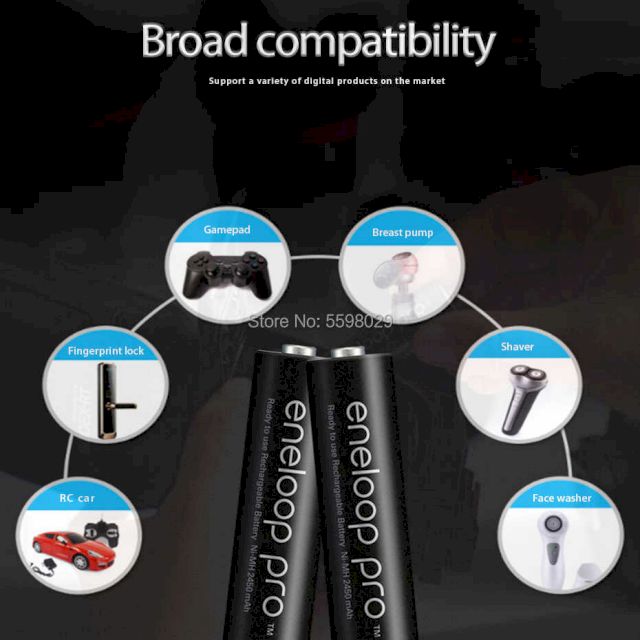 Piles Rechargeables Eneloop Pro NiMH AA HR6 1.2V 2450mAh BL2