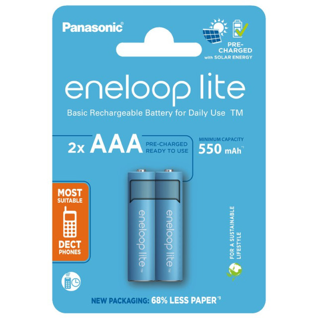 Piles Rechargeables Eneloop Lite NiMH AAA HR03 1.2V 550mAh BL2