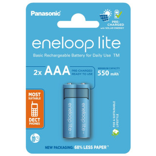 Piles Rechargeables Eneloop Lite NiMH AAA HR03 1.2V 550mAh BL2