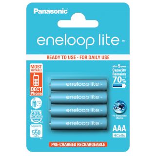 Piles Rechargeables Eneloop Lite NiMH AAA HR03 1.2V 550mAh BL4