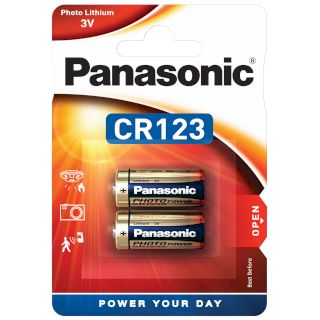 2 Piles CR123A Photo Lithium 3V 1550mAh Panasonic