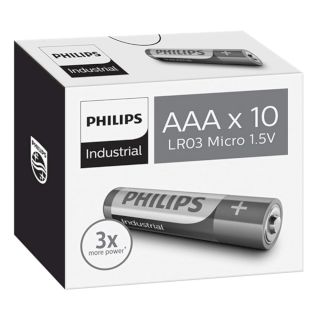 PILES LR03 ALCALINES Industrial AAA 1.50V (boite de 10) PHILIPS
