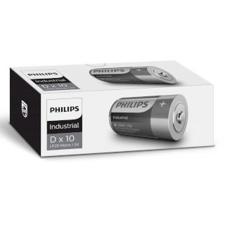 PILES LR20 D Industrial ALCALINES (boite de 10) PHILIPS