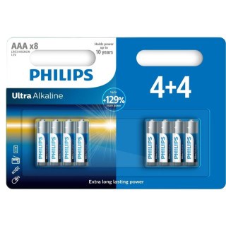 8 Piles LR03 AAA Ultra Alcaline 1.5V Philips